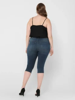 CARAUGUSTA Cintura alta Corte skinny Shorts vaqueros