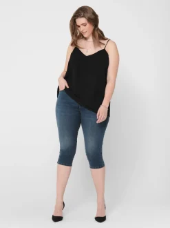 CARAUGUSTA Cintura alta Corte skinny Shorts vaqueros