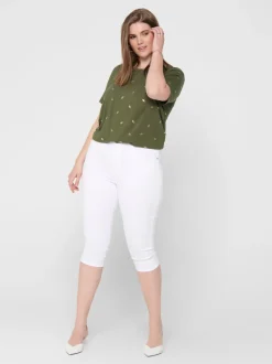 CARAUGUSTA Cintura alta Corte skinny Shorts vaqueros