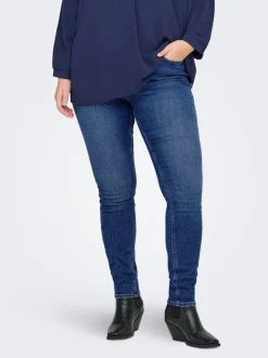 CARCRUZ Cintura alta Corte skinny Largo hasta los tobillos Vaqueros