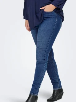 CARCRUZ Cintura alta Corte skinny Largo hasta los tobillos Vaqueros