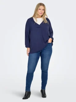 CARCRUZ Cintura alta Corte skinny Largo hasta los tobillos Vaqueros