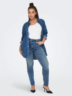 CARFOREVER Cintura alta Corte skinny Vaqueros