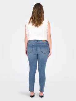 CARICONIC Cintura alta Corte skinny Largo hasta los tobillos Vaqueros