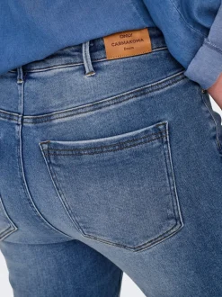 CARICONIC Cintura alta Corte skinny Largo hasta los tobillos Vaqueros