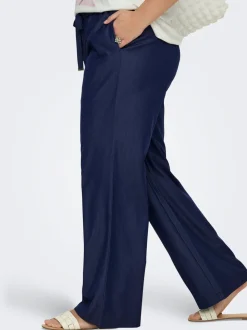 CARIRIA Corte wide leg Lino Pantalones de pernera ancha