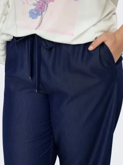 CARIRIA Corte wide leg Lino Pantalones de pernera ancha