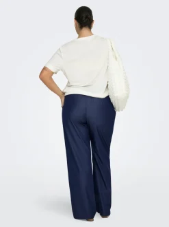 CARIRIA Corte wide leg Lino Pantalones de pernera ancha