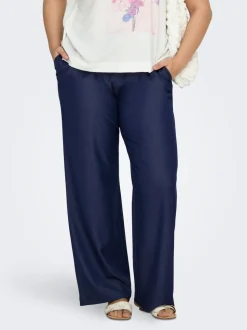 CARIRIA Corte wide leg Lino Pantalones de pernera ancha