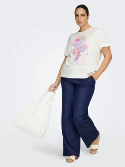 CARIRIA Corte wide leg Lino Pantalones de pernera ancha