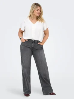 CARJULLES Cintura media Corte wide leg Vaqueros