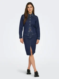 JDYBELLA Denim Falda vaquera Falda midi