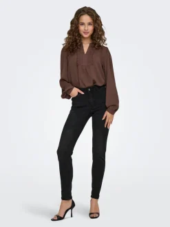 JDYFINA Cintura media Corte skinny Largo hasta los tobillos Vaqueros
