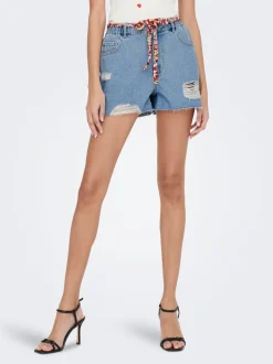 JDYZIGGA Cintura alta Corte loose Shorts vaqueros