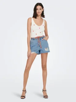 JDYZIGGA Cintura alta Corte loose Shorts vaqueros