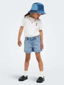 KMGCOMET Cintura media Corte wide leg Shorts vaqueros