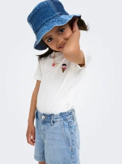 KMGCOMET Cintura media Corte wide leg Shorts vaqueros