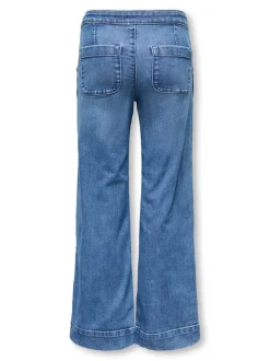 KOGMADISON Cintura alta Corte wide leg Largo hasta los tobillos Vaqueros