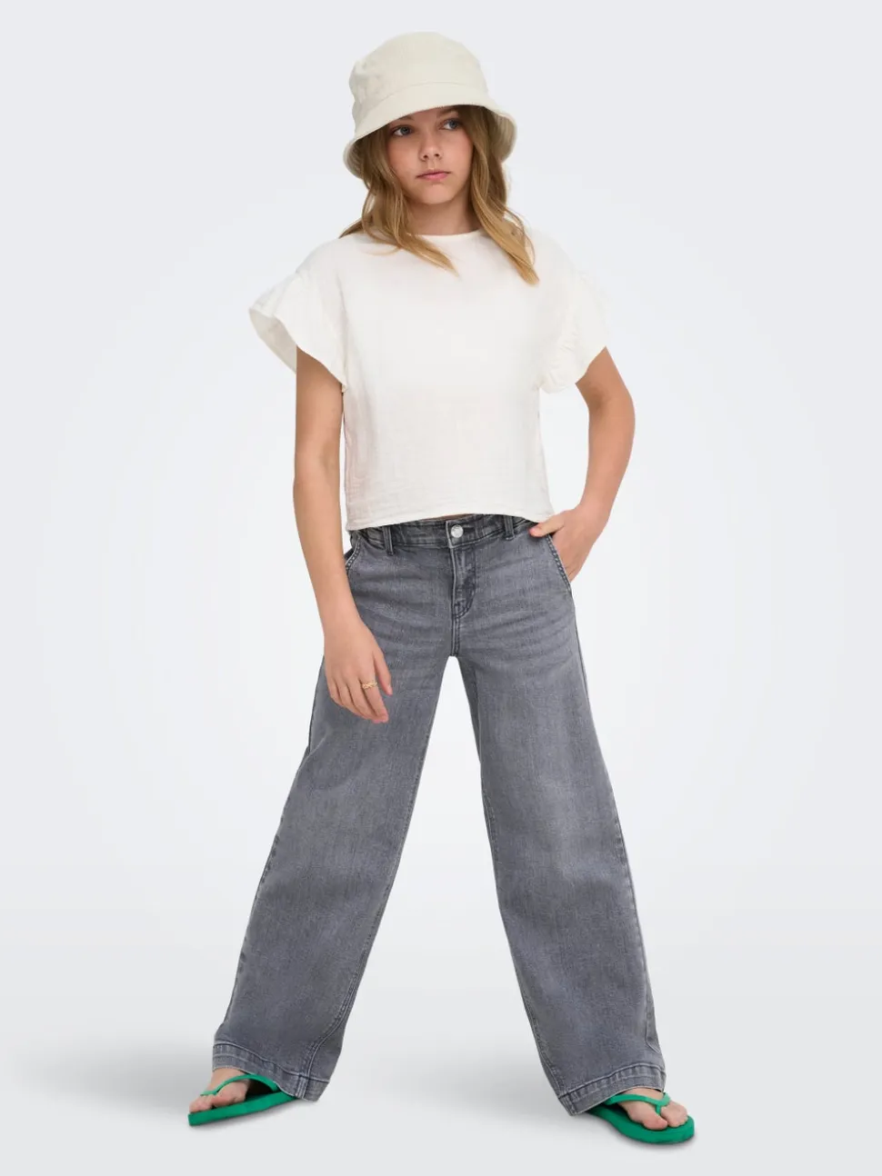 KOGNEW Cintura media Corte wide leg Vaqueros