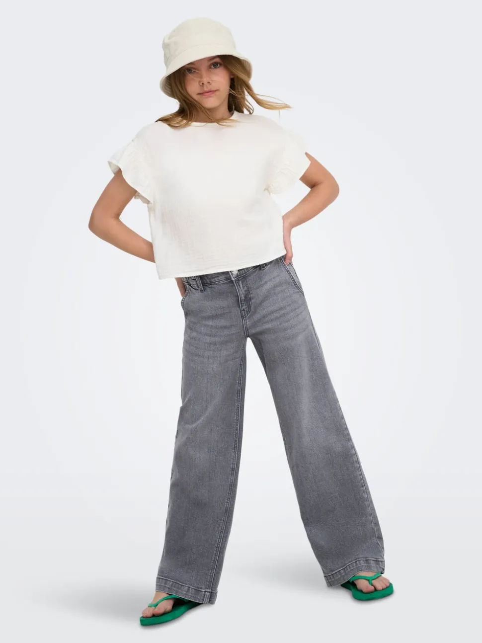 KOGNEW Cintura media Corte wide leg Vaqueros