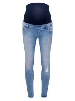 OLMBLUSH Cintura media Corte skinny Largo hasta los tobillos Vaqueros