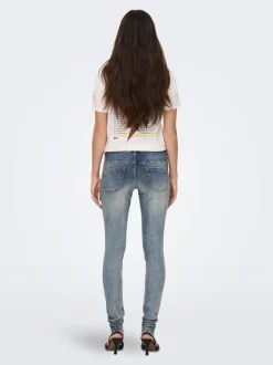 OLMBLUSH Cintura media Corte skinny Largo hasta los tobillos Vaqueros