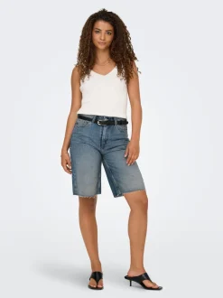 ONLCARO Cintura alta Corte loose Shorts vaqueros