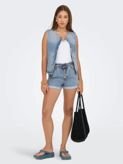 ONLCUBA Cintura alta Corte relaxed Shorts vaqueros