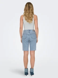 ONLEMILY Cintura alta Corte straight Shorts vaqueros