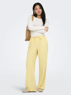 ONLGOA Corte straight Lino Pantalones