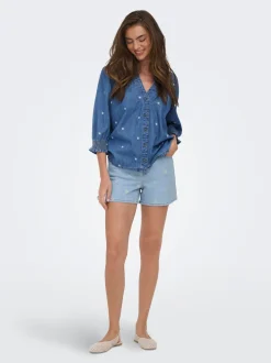 ONLJOSEPHINE Cintura alta Corte loose Shorts vaqueros