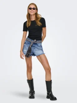 ONLROBYN Cintura extraalta Corte straight Shorts vaqueros