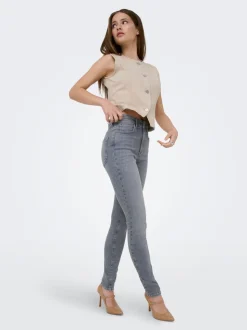 ONLROYAL-POWER Cintura alta Corte skinny Vaqueros