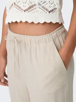 ONLSIESTA Corte straight Lino Pantalones