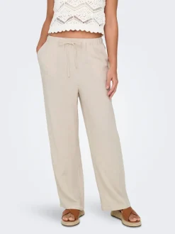 ONLSIESTA Corte straight Lino Pantalones