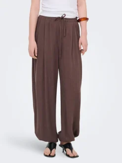 ONLSIESTA Corte wide leg Lino Pantalones de pernera ancha