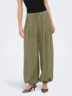 ONLSIESTA Corte wide leg Lino Pantalones de pernera ancha
