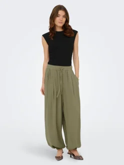 ONLSIESTA Corte wide leg Lino Pantalones de pernera ancha