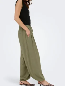 ONLSIESTA Corte wide leg Lino Pantalones de pernera ancha