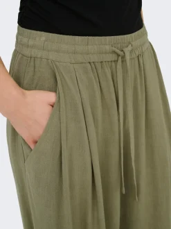 ONLSIESTA Corte wide leg Lino Pantalones de pernera ancha