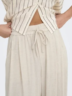 ONLSIESTA Corte wide leg Lino Pantalones de pernera ancha