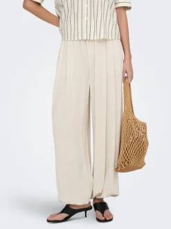 ONLSIESTA Corte wide leg Lino Pantalones de pernera ancha