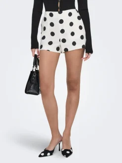 ONLVIESTA Cintura alta Corte regular Lino Shorts informales