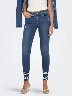 ONLWAUW Cintura media Corte skinny Vaqueros