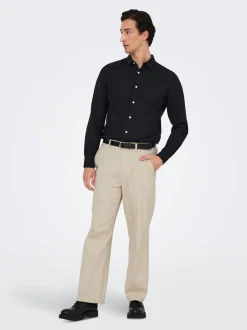 ONSBOB Corte loose Lino Pantalones