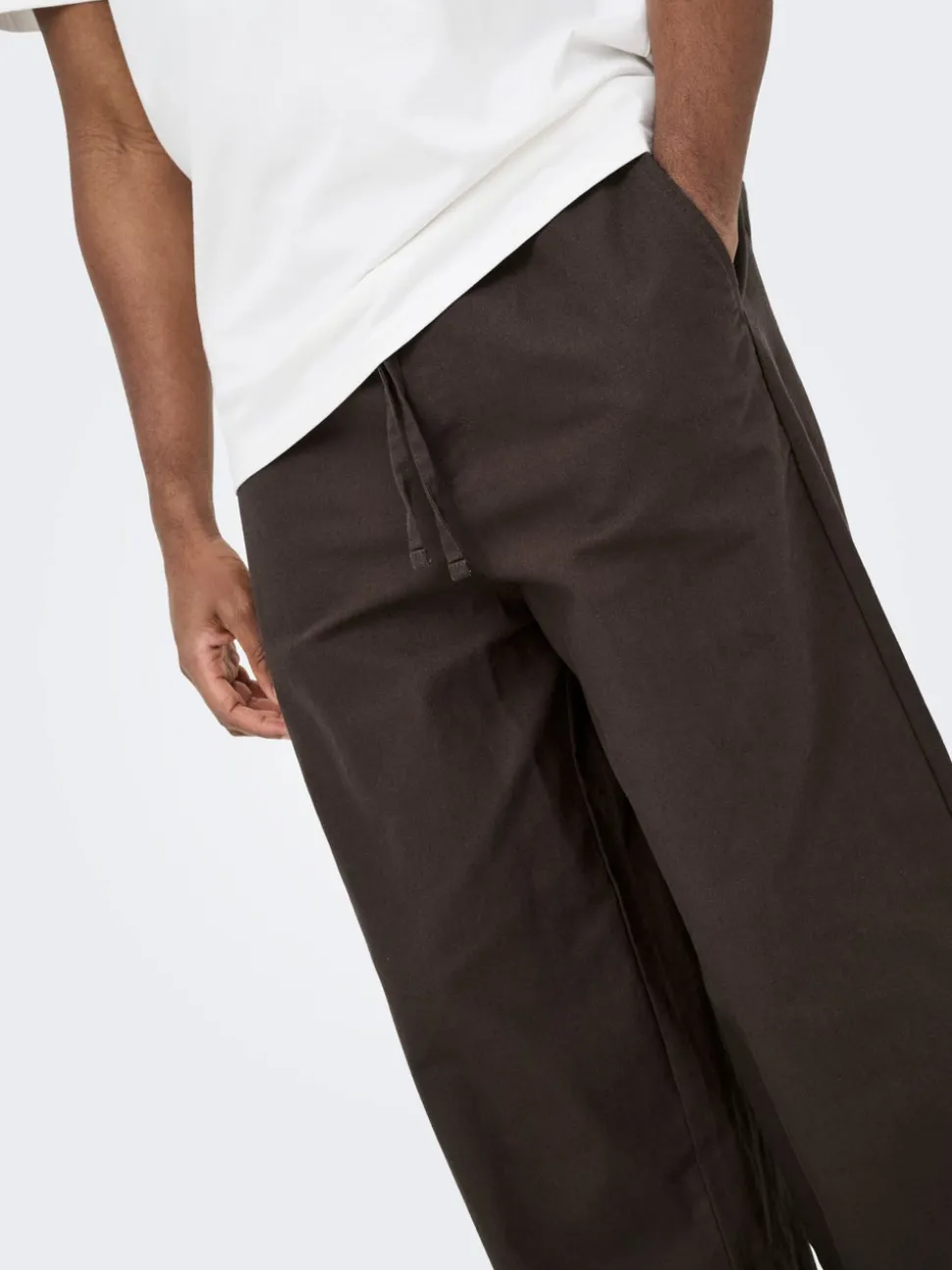 ONSDAVES Corte wide leg Lino Pantalones