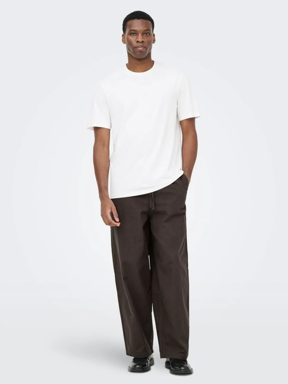 ONSDAVES Corte wide leg Lino Pantalones
