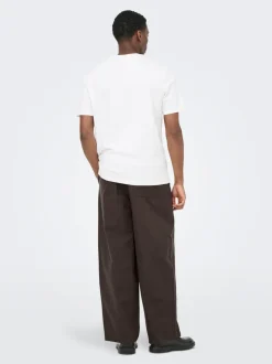 ONSDAVES Corte wide leg Lino Pantalones