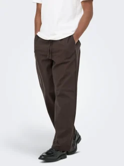 ONSDAVES Corte wide leg Lino Pantalones