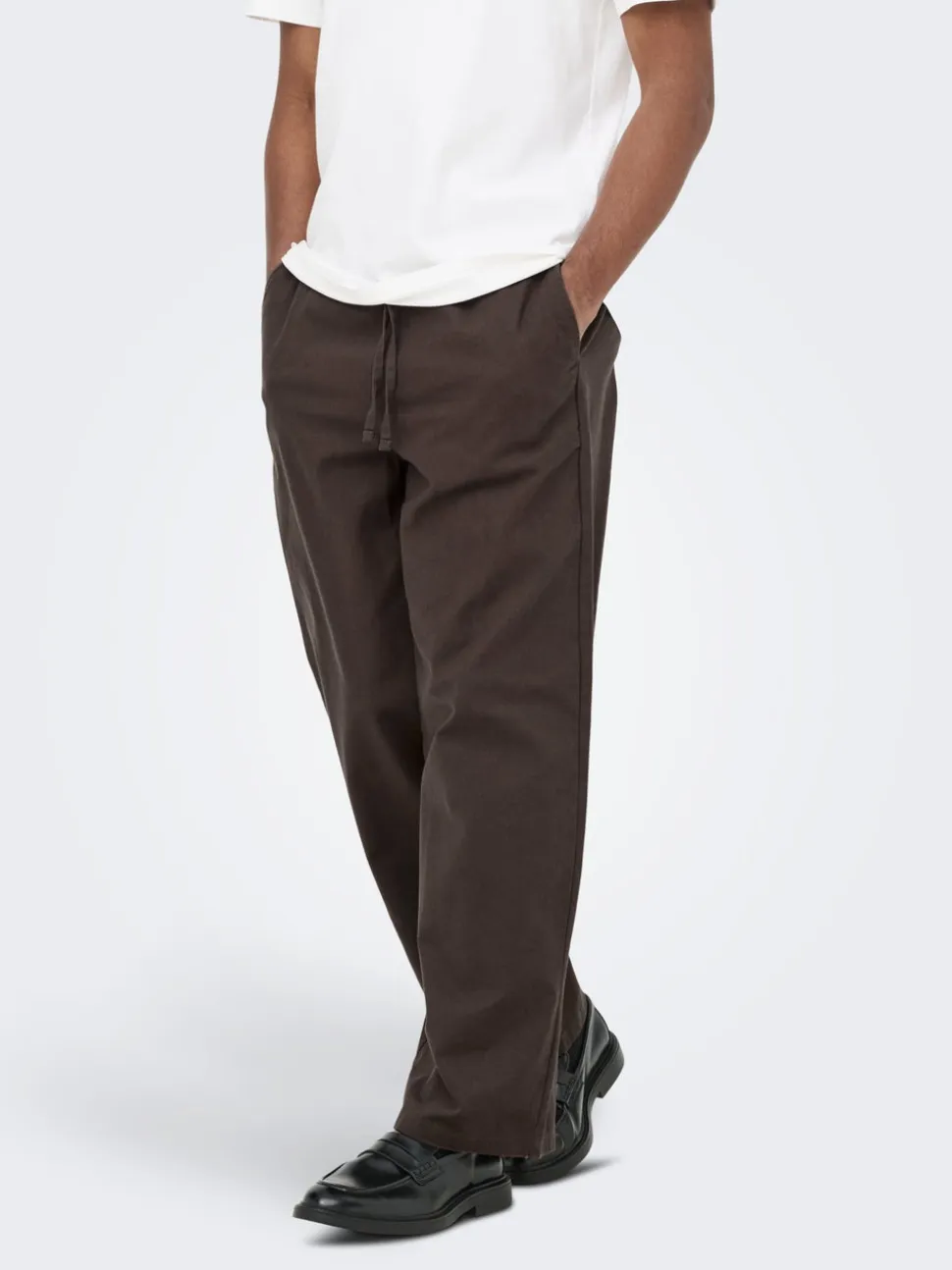 ONSDAVES Corte wide leg Lino Pantalones